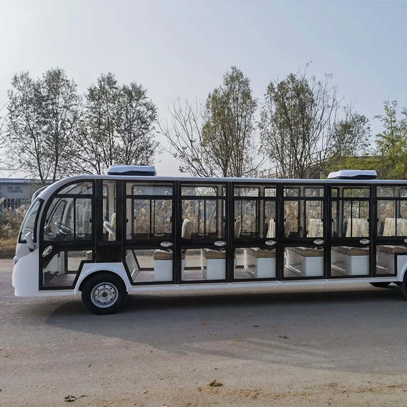 Mini Electric Car Enclosed 23 Seat Electric Tour Car 23 Person 96V Sale Electric Vintage Sightseeing Bus Car