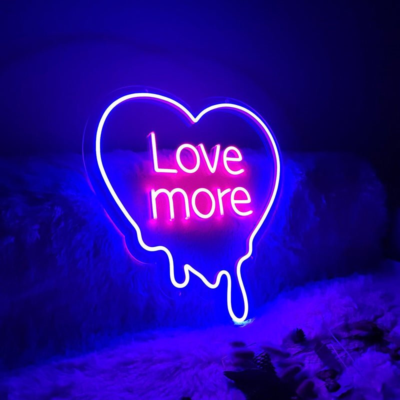Love More Neon Sign Custom Led Wedding Neon Sign Wall Decor for Anniversary Birthday Wedding Party Proposal Gift Neon Wall Art