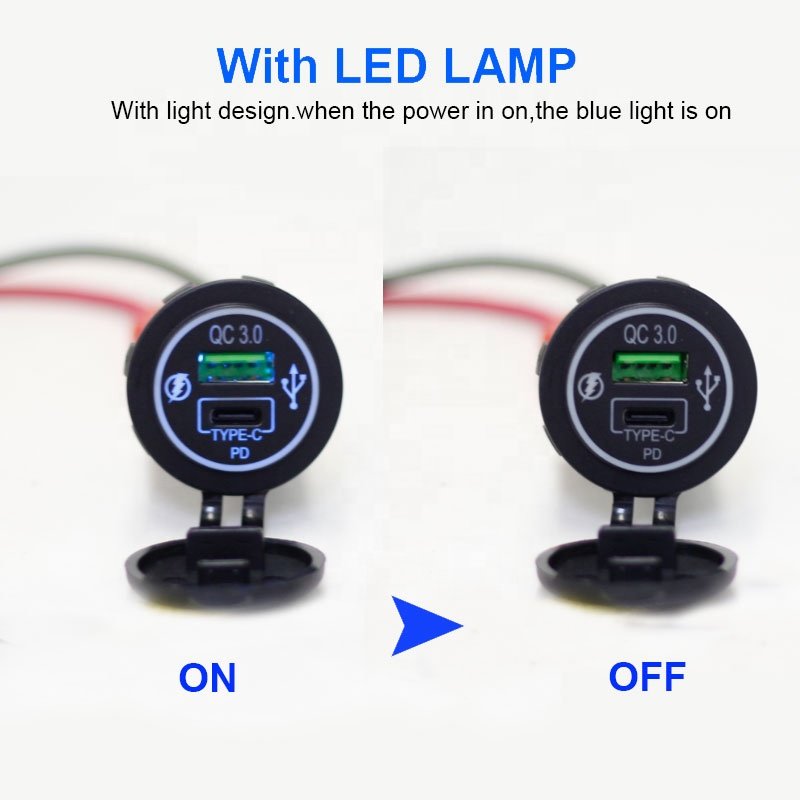 Car Charger Universal 12V-24V 60W Triple PD3.0 & Dual QC3.0 Dual Port Bus USB Charger Socket