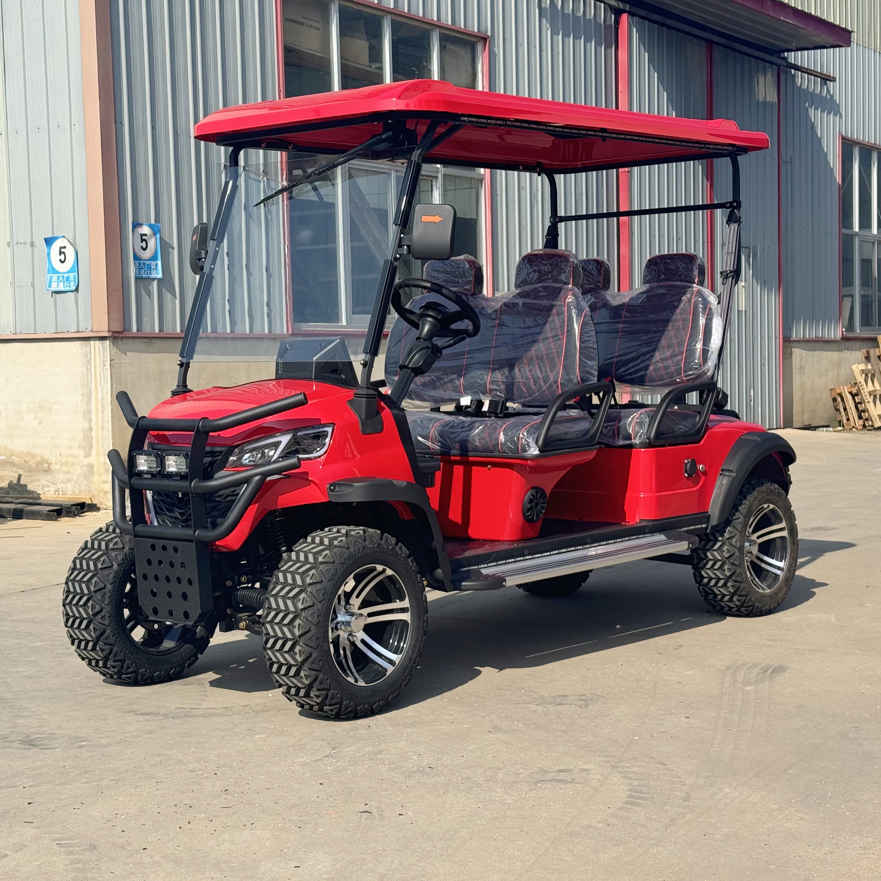 60/72V New Style Modern Fashion 2025 Brand Design 4/6 Seat Sightseeing Bus Club Cart Electric Golf Buggy Hunting Cart