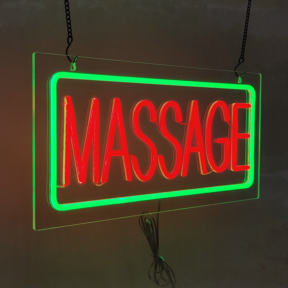 Shop Led Neon Modeling Neon Sign Luminous Word Interior Decoration Led Strip Letter "MASSAGE" Lamp