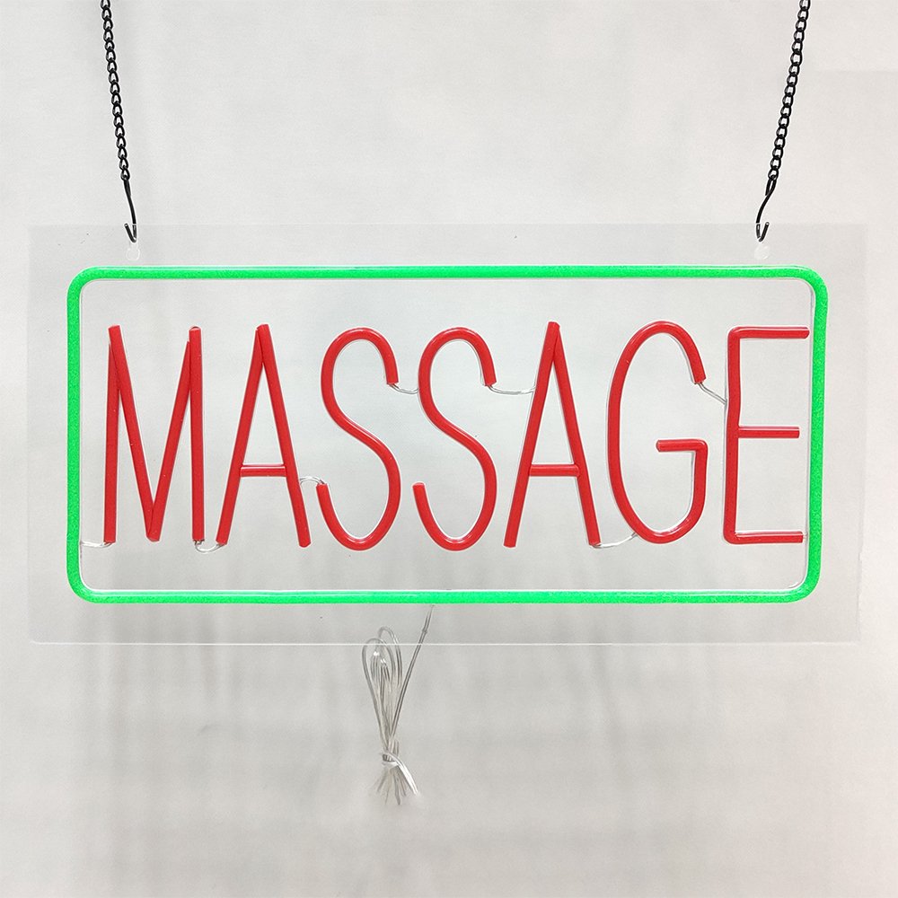 Shop Led Neon Modeling Neon Sign Luminous Word Interior Decoration Led Strip Letter "MASSAGE" Lamp