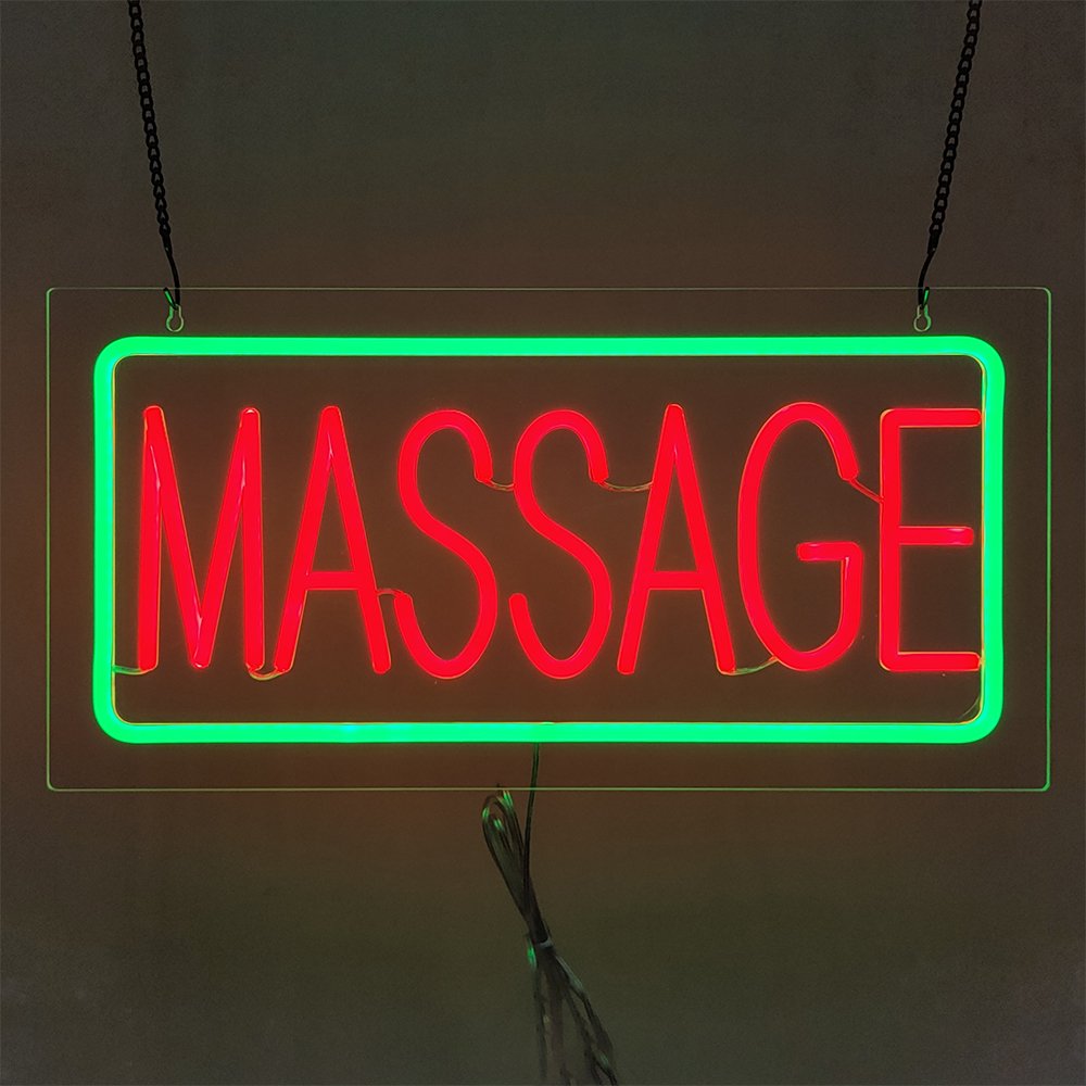 Shop Led Neon Modeling Neon Sign Luminous Word Interior Decoration Led Strip Letter "MASSAGE" Lamp
