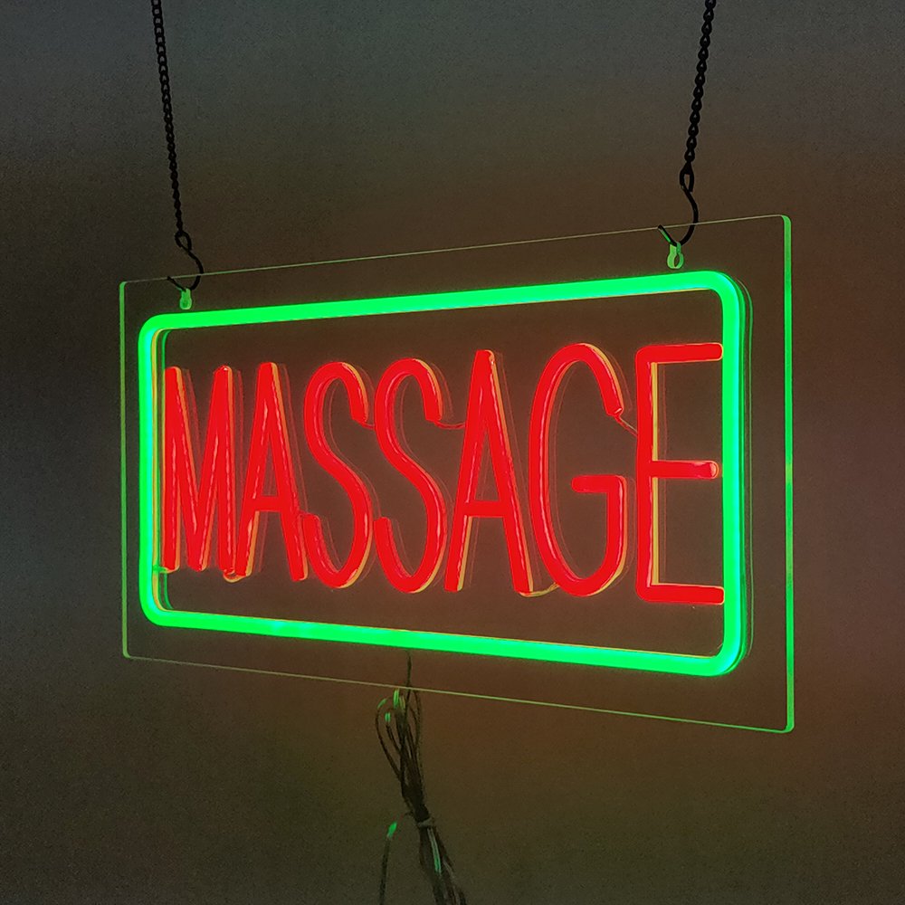 Shop Led Neon Modeling Neon Sign Luminous Word Interior Decoration Led Strip Letter "MASSAGE" Lamp