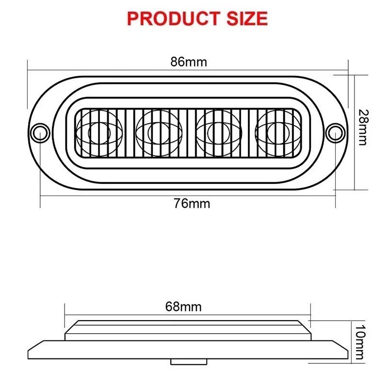 High Brightness 4-LED Truck Side Marking Light 12-24V LED Clearance Signal Light American Model for Retrofitting