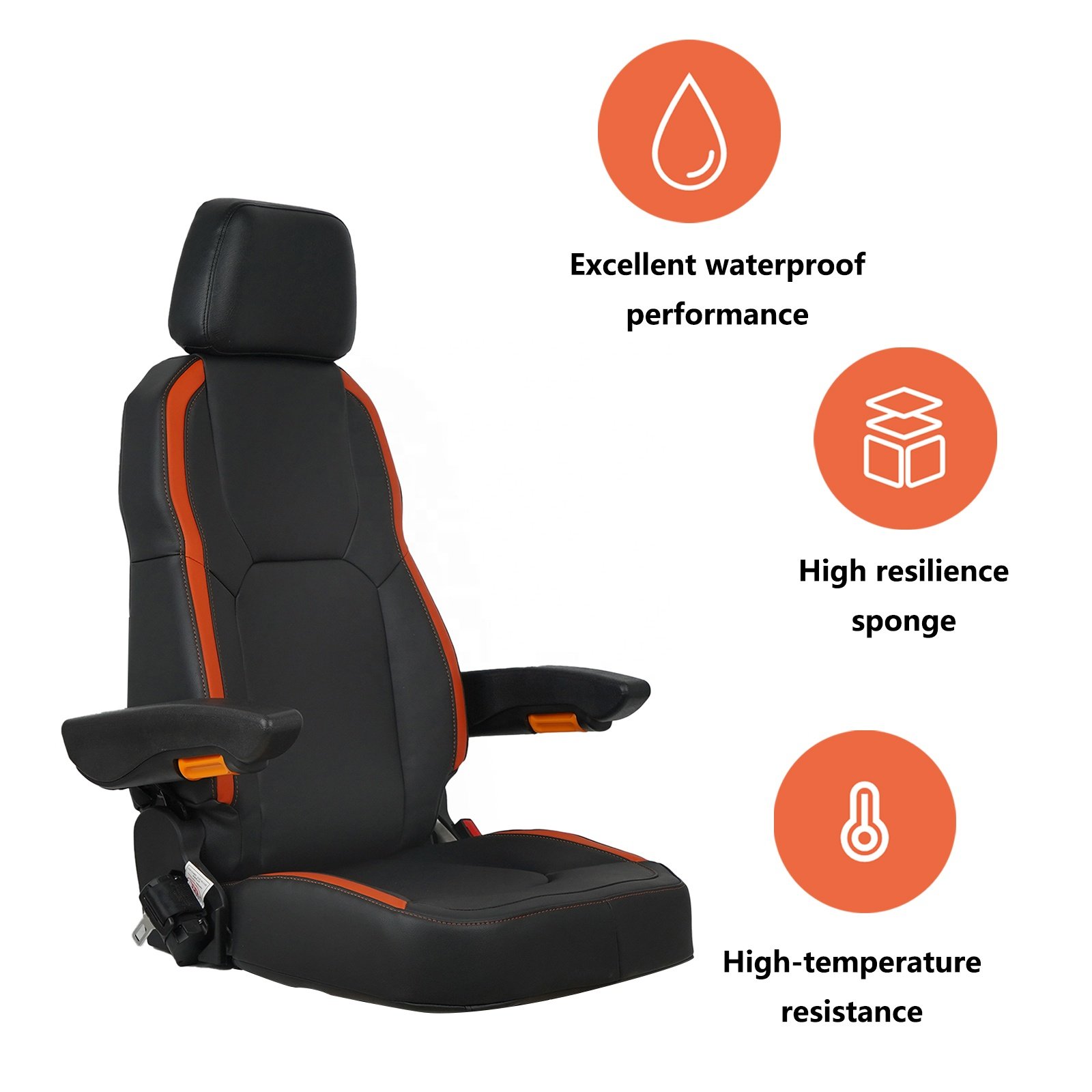 Deluxe Marine Boat Captain Seat with Hand Rest