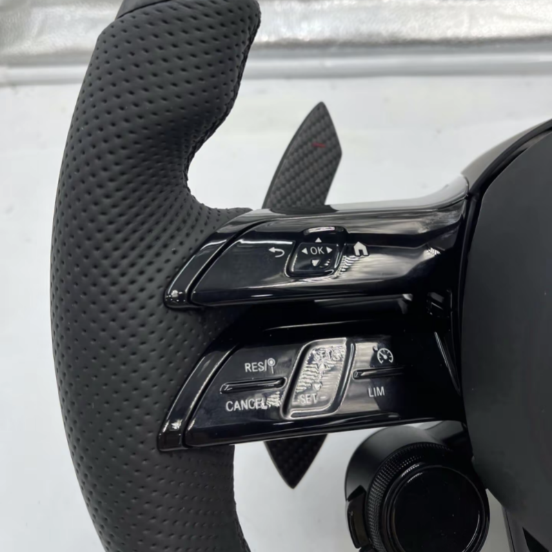 Auto High Quality for AMG Full Leather Alcantara Carbon Fiber Steering Wheel for Benzs W204 W205 W211 W212 W213 2005 2021 Year
