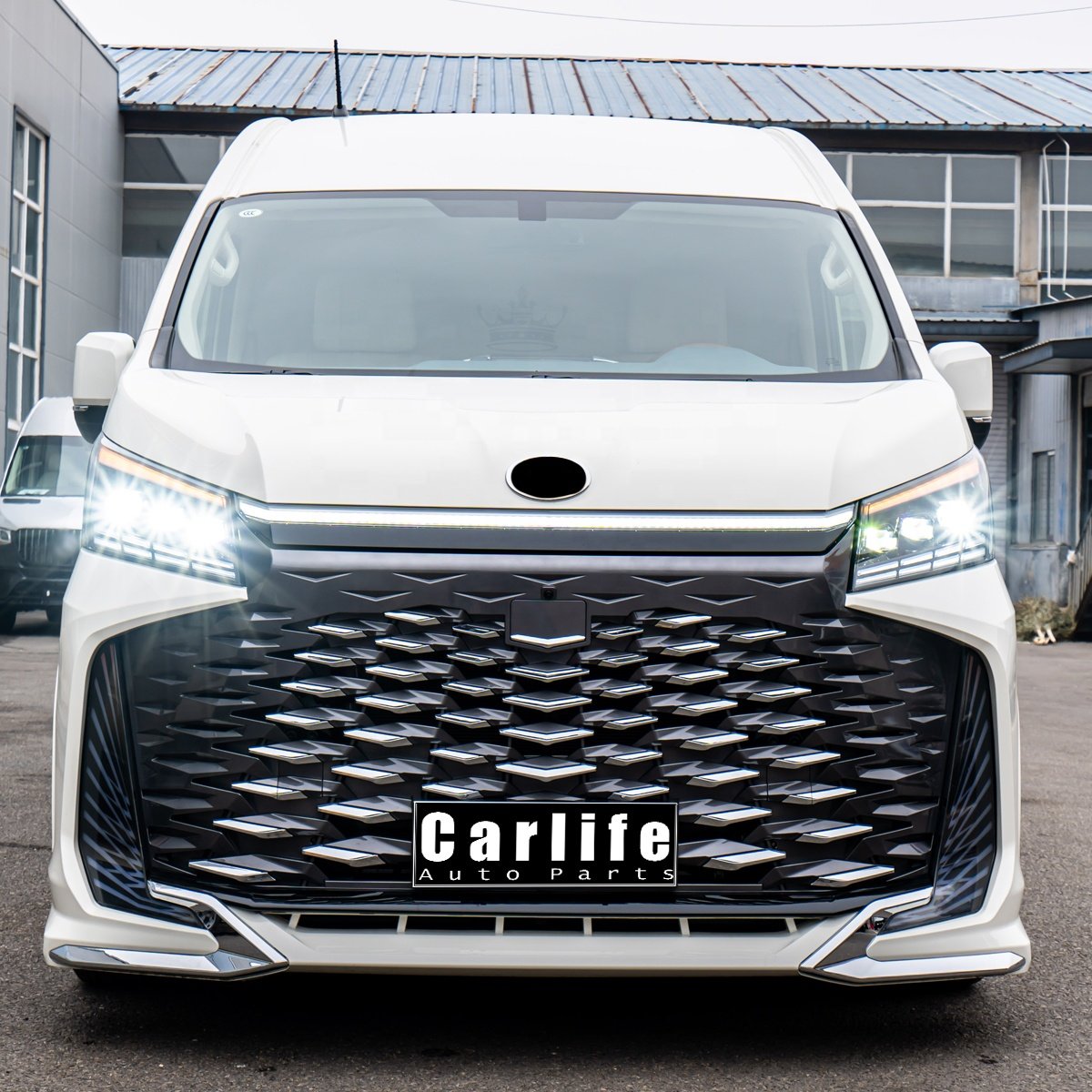 Automobile Parts for toyota HIACE 2018-2024 Year Facelift to Ultra-luxury Exterior Styling Accessories Bumpers Lights