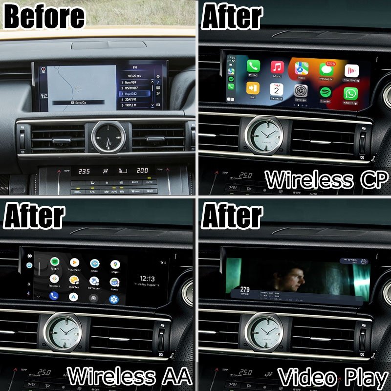 Lsailt Wireless Carplay Interface Box for Lexus RC300 RC300h RC350 RCF RC 18-21 Support Android Auto