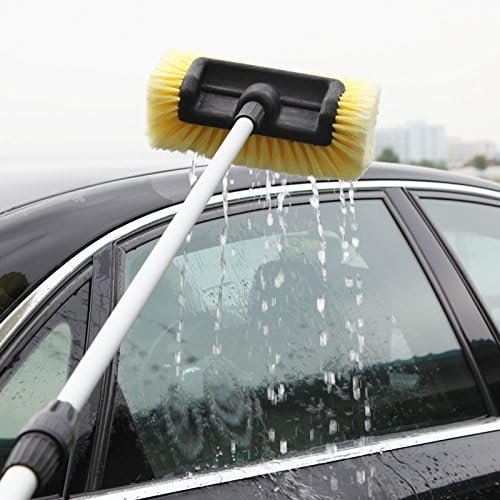 10'' Yellow Nylon Car Wash Brush Long & Soft Bristle Handheld Design Sustainable Features for Car and Truck Cleaning