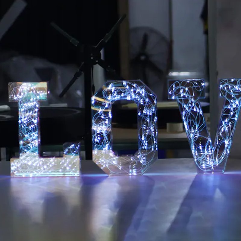 Free Design Illuminated Business Letters Sign Outdoor 3d Acrylic Advertising Wedding Decoration Letters Sign