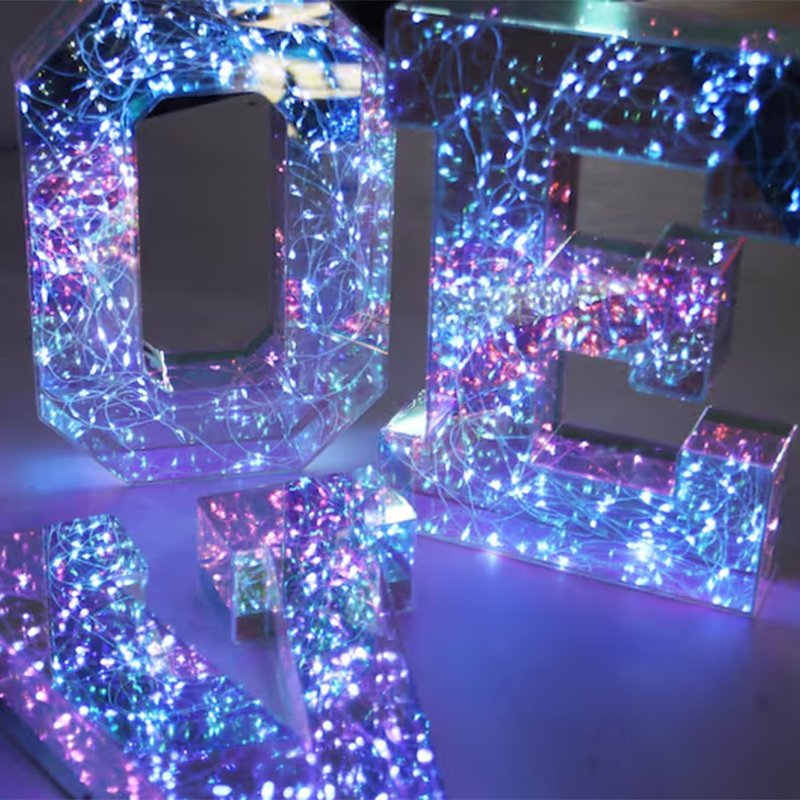 Free Design Illuminated Business Letters Sign Outdoor 3d Acrylic Advertising Wedding Decoration Letters Sign