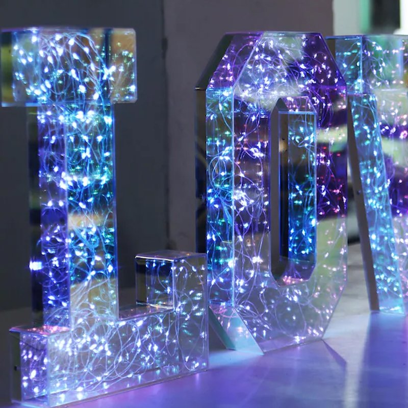 Free Design Illuminated Business Letters Sign Outdoor 3d Acrylic Advertising Wedding Decoration Letters Sign