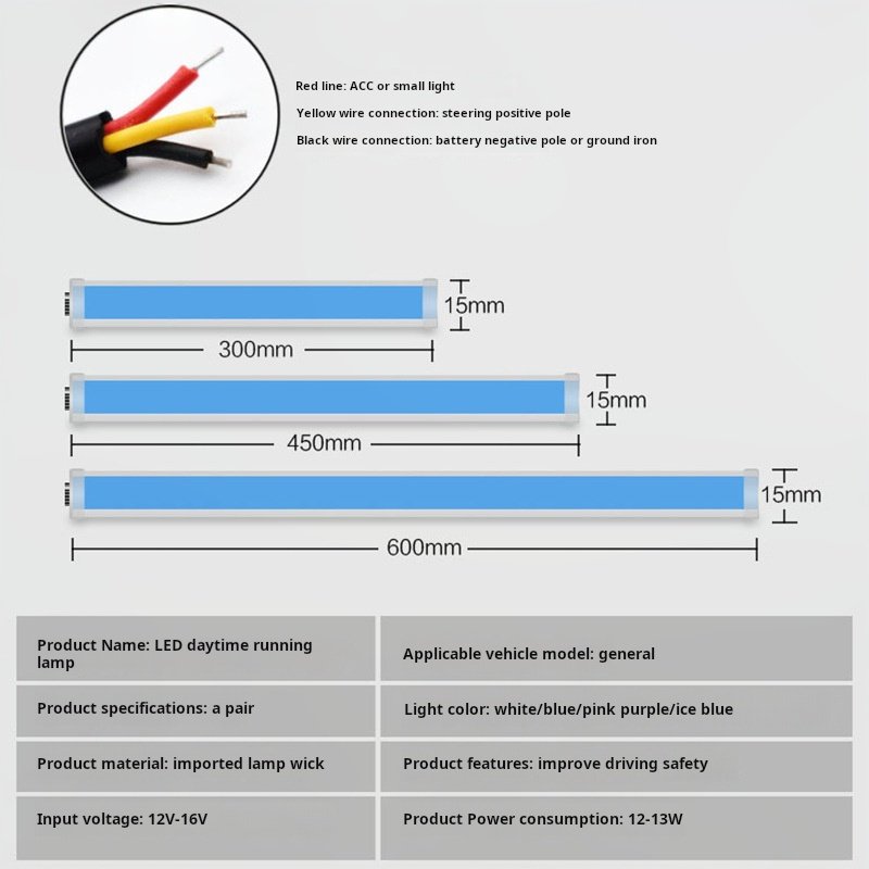 Yosovlamp New Daytime Running Light Ultra-thin Light Guide Strip 45 60cm Dual Color LED Flow Light Car Decorative Turn signal