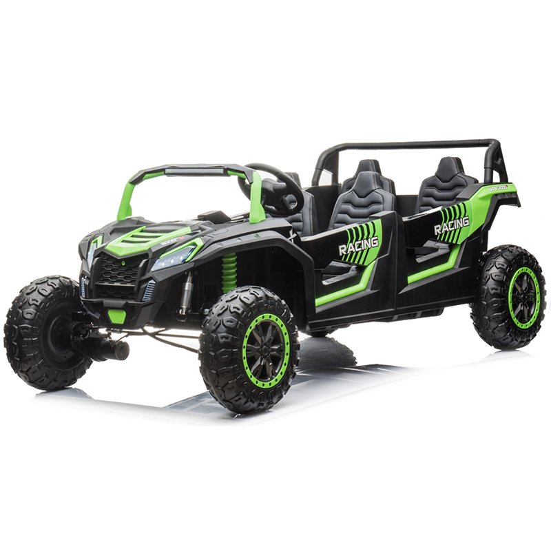 Unisex 2-Seat Kids Electric Car Cool Design Drive Battery Operated Ride-on Toy with MP3 Function Plastic Material for Boys Girls