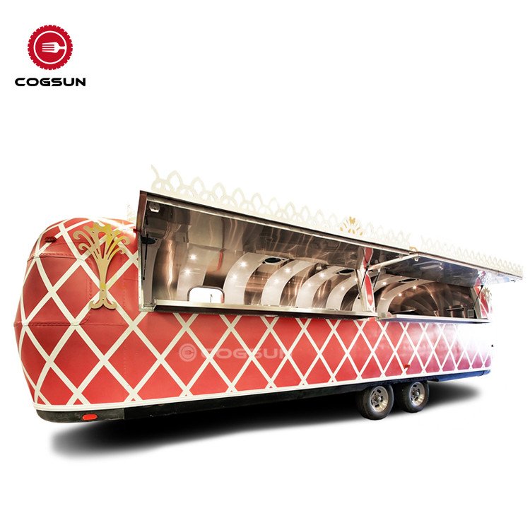 Outdoor 4 Wheel Fast Food Kiosk Frozen Customized Ice Cream Food Truck Mobile Bar Stainless Steel Fruit Shape Snack Trailer