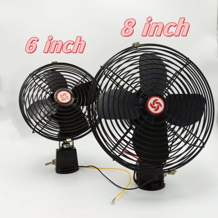 Wholesaler 6-inch All Metal Engineering Car Fan 12V 24V Car Cooling Fan