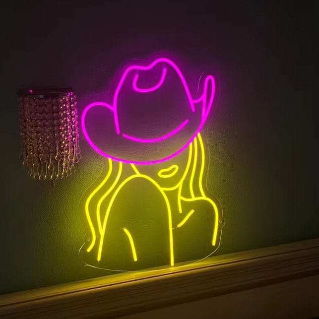 Cowgirl Neon Sign Wall Art Decor Cowgirl Led Light Sign Custom Neon Sign Western Cowgirl Room Neon Light Decor bar Light