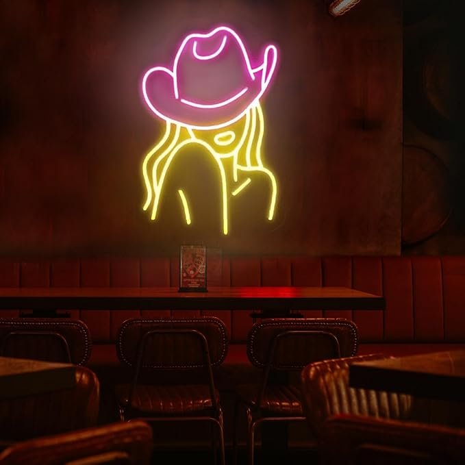Cowgirl Neon Sign Wall Art Decor Cowgirl Led Light Sign Custom Neon Sign Western Cowgirl Room Neon Light Decor bar Light