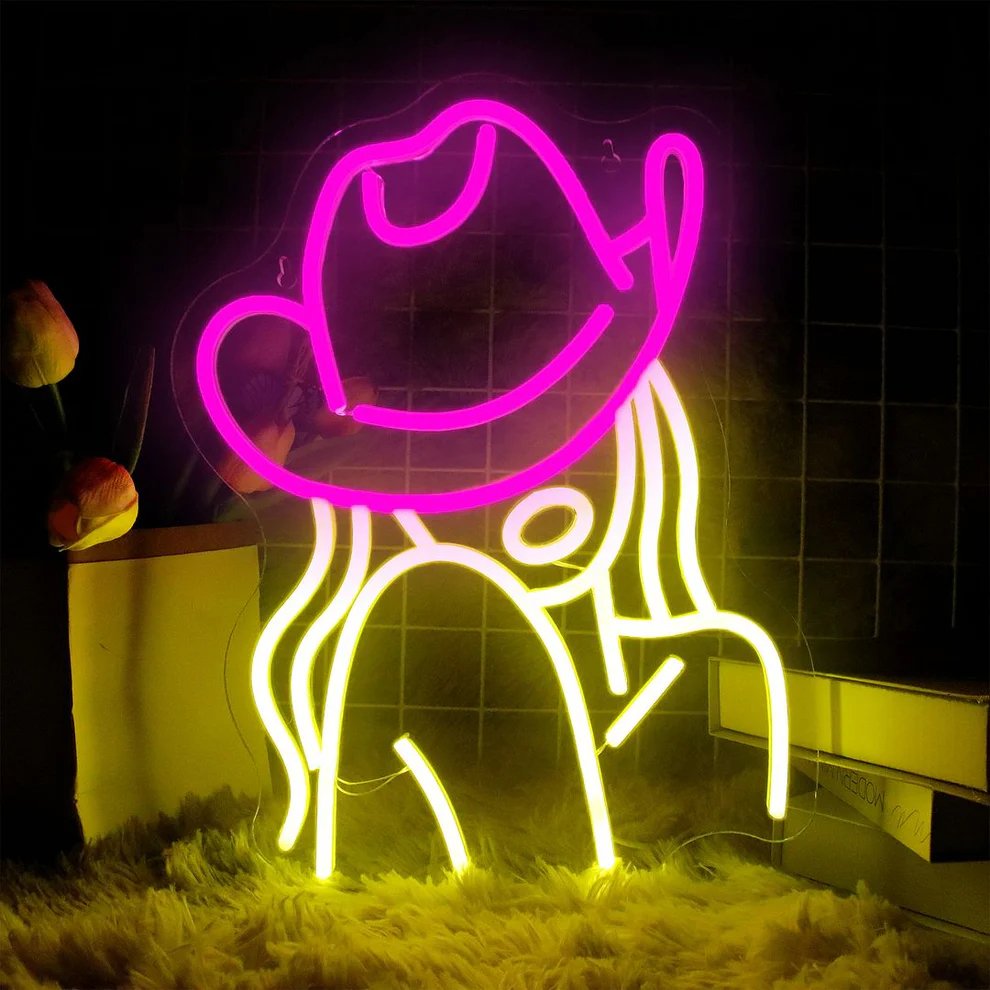 Cowgirl Neon Sign Wall Art Decor Cowgirl Led Light Sign Custom Neon Sign Western Cowgirl Room Neon Light Decor bar Light