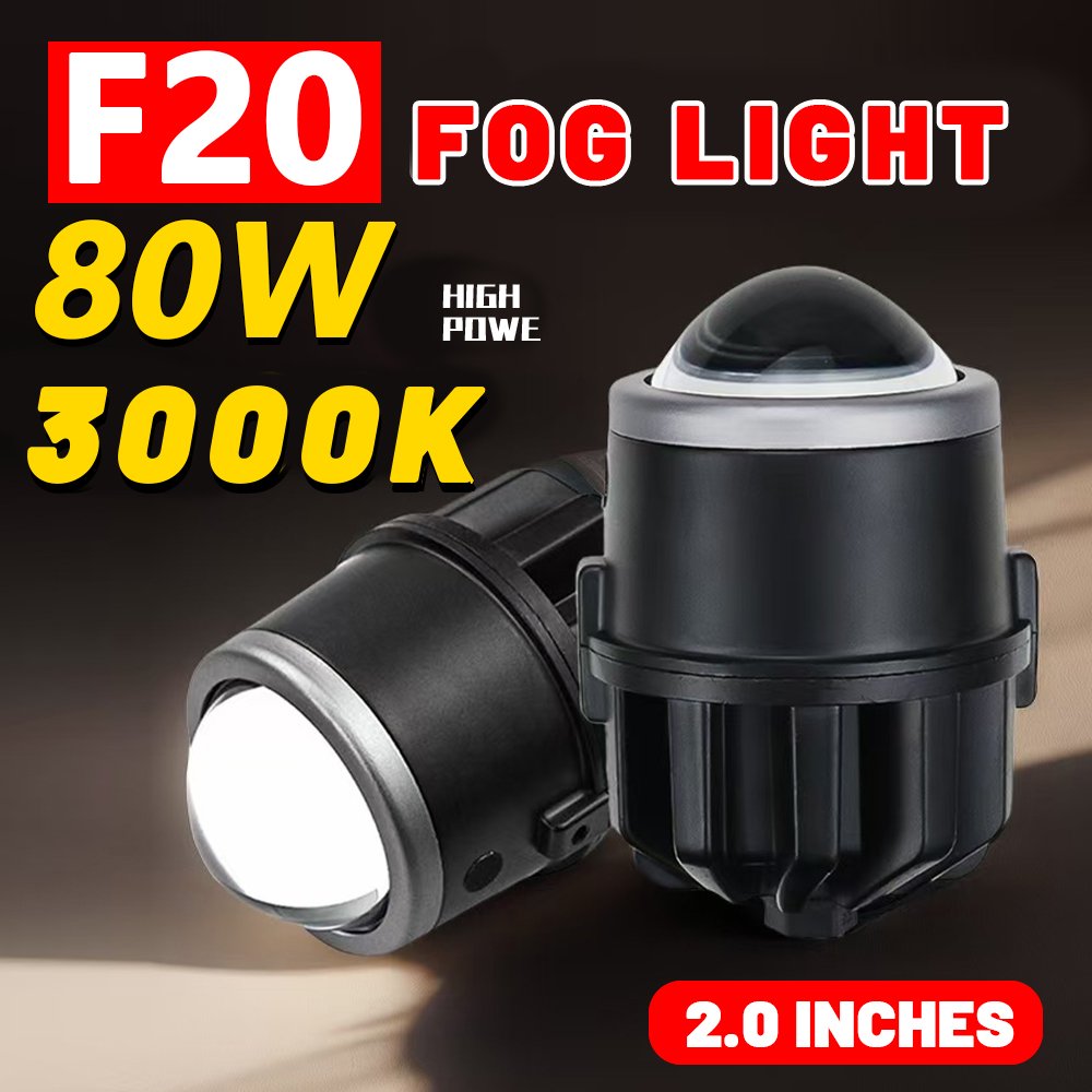 F20 2.0 Inch 3000K High Power 80W 80000LM 6 Chip IP68 Waterproof LED Fog Lamp Projector Bi Led Headlights