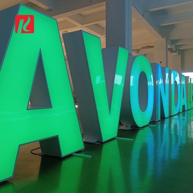Kexian Customized LED RGB Illuminated Large Letters Free Standing 3ft 4ft 5ft Giant LED Light up Letters