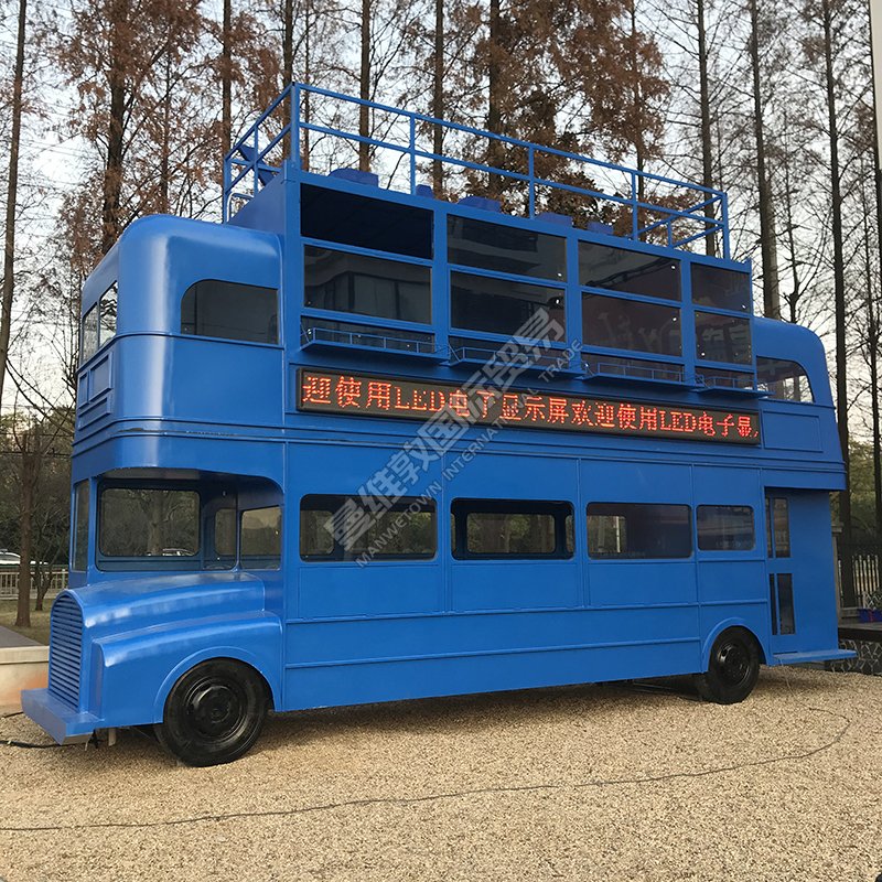 Double Decker Bus Dining Cart High Quality Mobile Cater Fast Coffee Food Trailer Truck with Pizza Oven Vintage for Sale in US