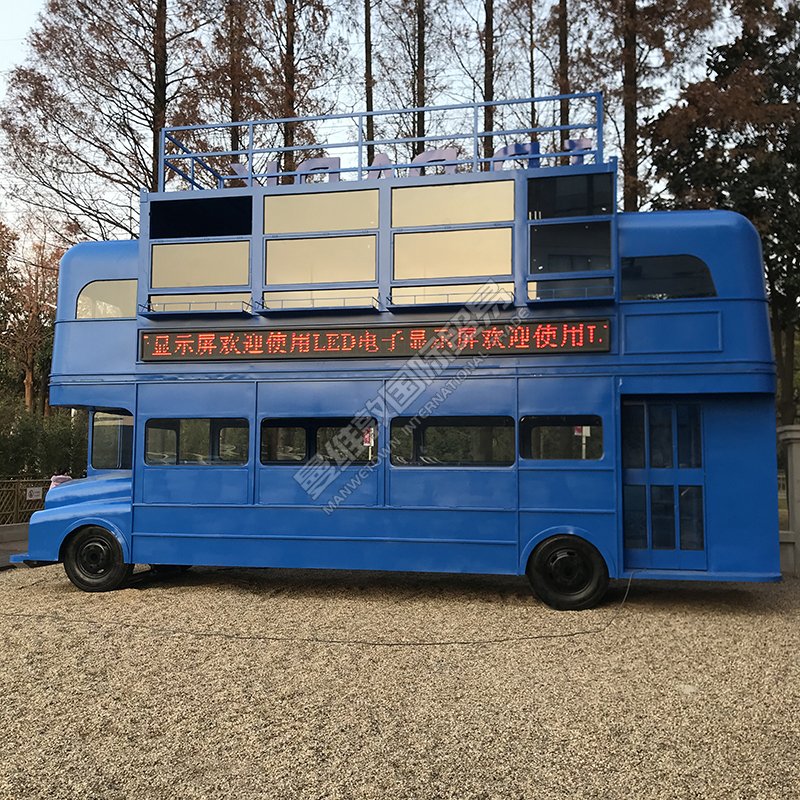 Double Decker Bus Dining Cart High Quality Mobile Cater Fast Coffee Food Trailer Truck with Pizza Oven Vintage for Sale in US