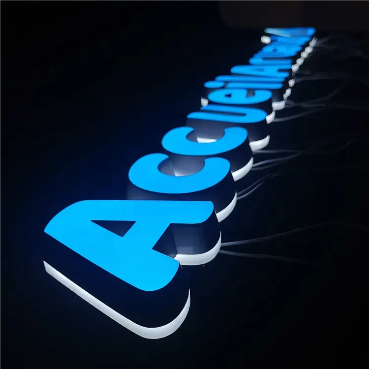 Custom Logo Sign Signage Outdoor Business Restaurant 3D Logo Letter Luminous Word for Office Sign Light