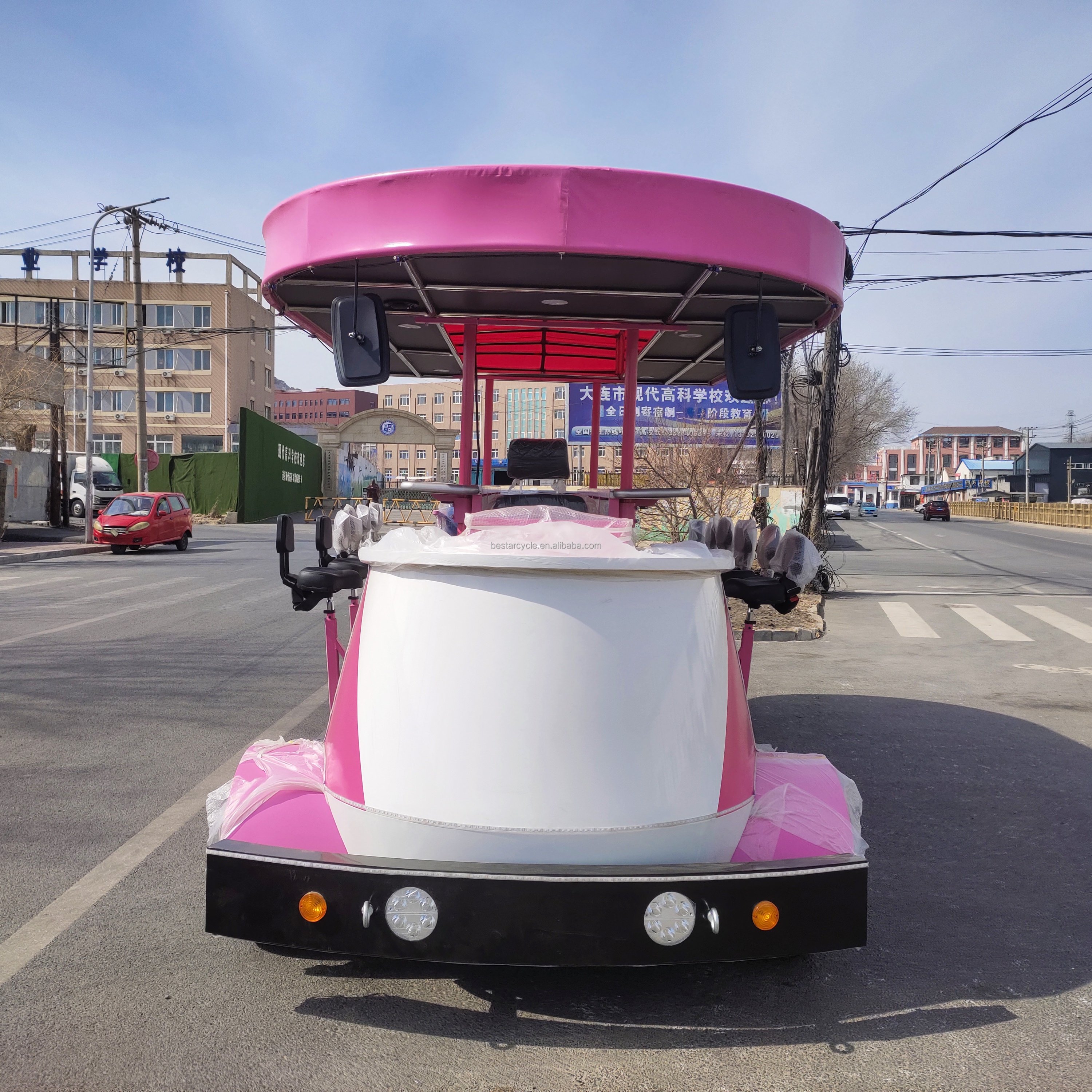 Electric Party Pedal Pub Car 16 Seats Bar Cart Mobile Sightseeing Bus 16 Bike Electric beer bike