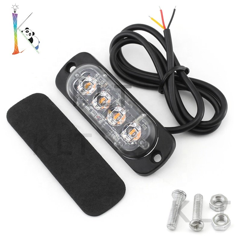 4 Led Emergency Amber Warning Light Side Marker Light Led Clearance Indicator Light for Truck Trailer Rv Car Boat Bus Lorry