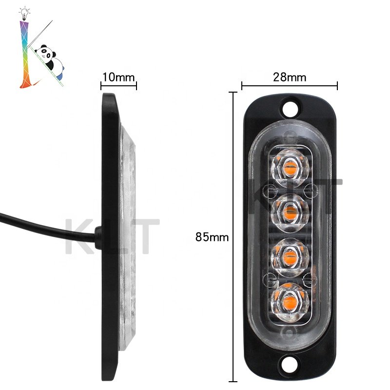 4 Led Emergency Amber Warning Light Side Marker Light Led Clearance Indicator Light for Truck Trailer Rv Car Boat Bus Lorry