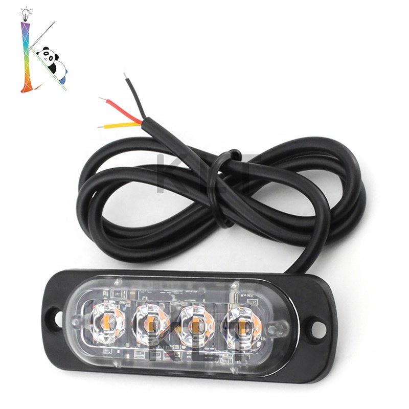 4 Led Emergency Amber Warning Light Side Marker Light Led Clearance Indicator Light for Truck Trailer Rv Car Boat Bus Lorry