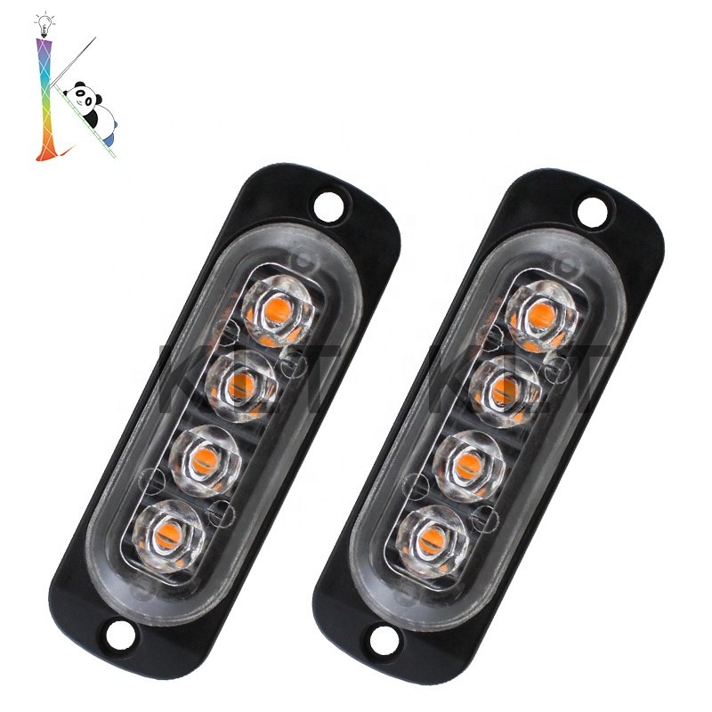 4 Led Emergency Amber Warning Light Side Marker Light Led Clearance Indicator Light for Truck Trailer Rv Car Boat Bus Lorry