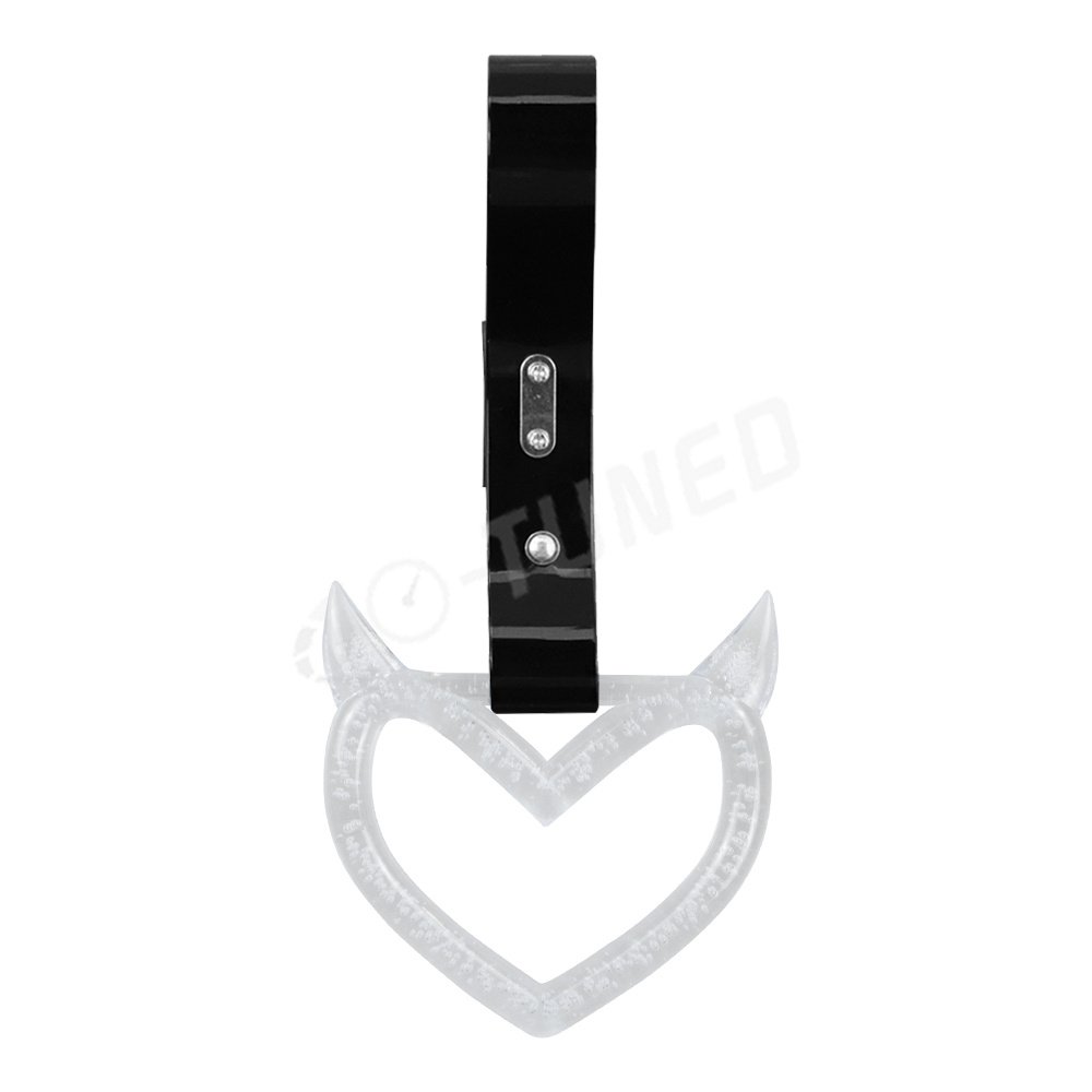 Devil Heart Shaped Tsurikawa Ring Bubble Crystal PVC Belt JDM Racing Train Bus Handle Hand Strap Drift Charm Strap Drift Ring