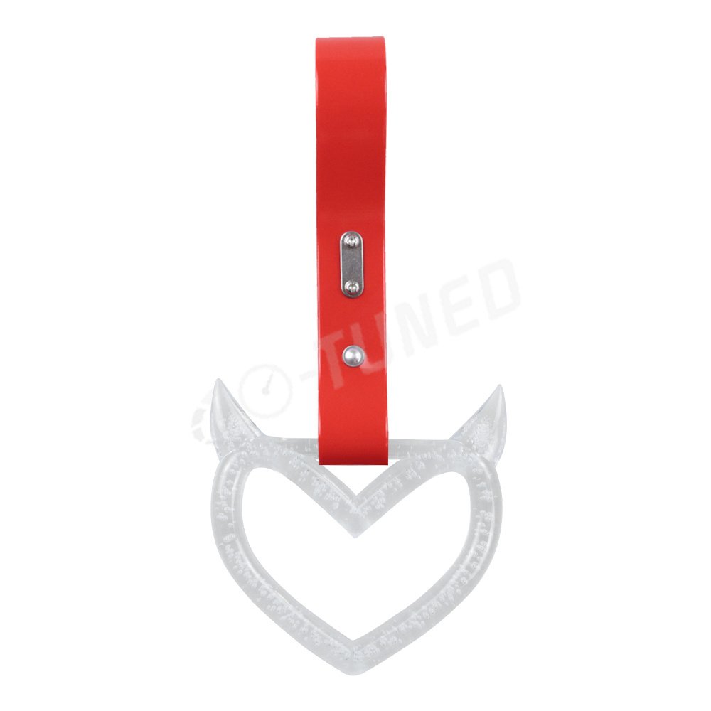 Devil Heart Shaped Tsurikawa Ring Bubble Crystal PVC Belt JDM Racing Train Bus Handle Hand Strap Drift Charm Strap Drift Ring