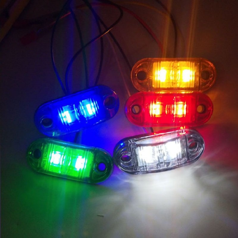 12V-24V LED Side Marker Lights Warning Tail Light Auto Car External Lights Trailer Truck Lorry Yellow White Red Blue Green