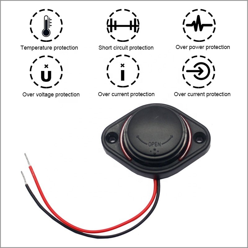 24V 3.1A Flat Surface Panel Mount Car Seat Dual USB Bus Charger Socket