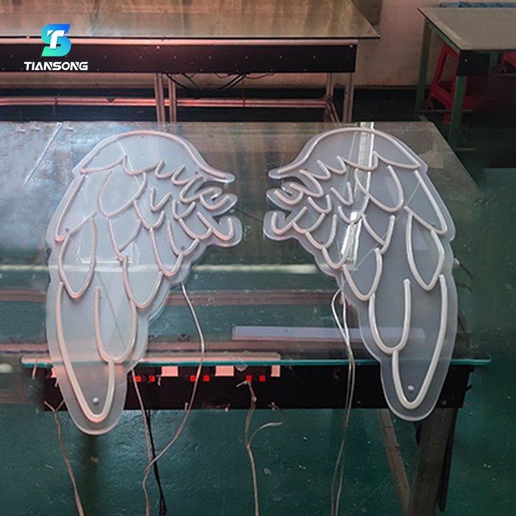 High Quality Angel Wings Neon Sign Custom Led Neon Lights Letter for Backdrop Decor Led Illuminated Wall Logo Sign
