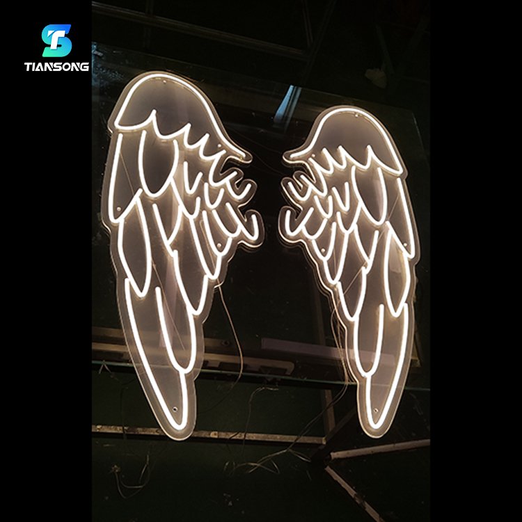 High Quality Angel Wings Neon Sign Custom Led Neon Lights Letter for Backdrop Decor Led Illuminated Wall Logo Sign