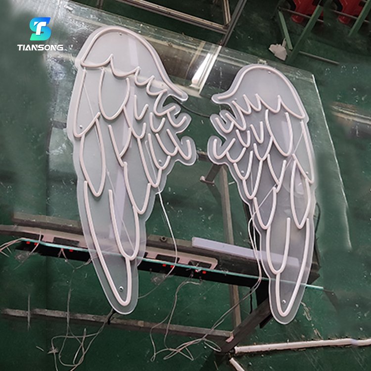 High Quality Angel Wings Neon Sign Custom Led Neon Lights Letter for Backdrop Decor Led Illuminated Wall Logo Sign