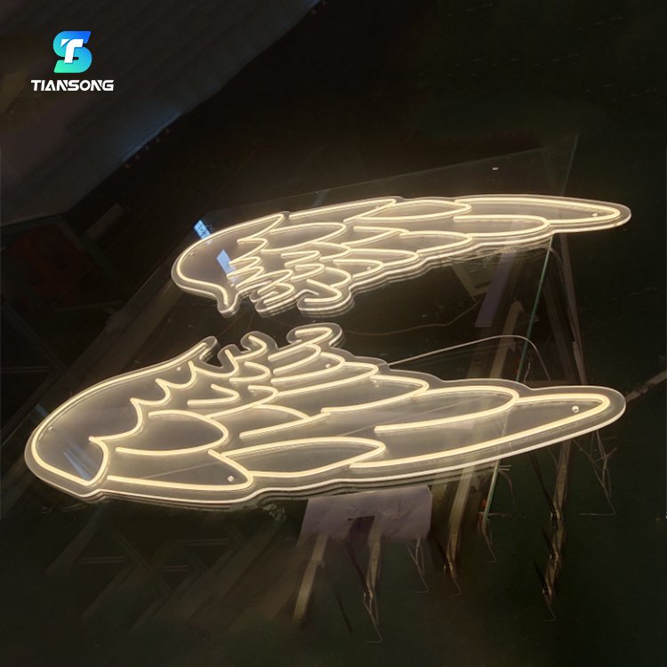 High Quality Angel Wings Neon Sign Custom Led Neon Lights Letter for Backdrop Decor Led Illuminated Wall Logo Sign