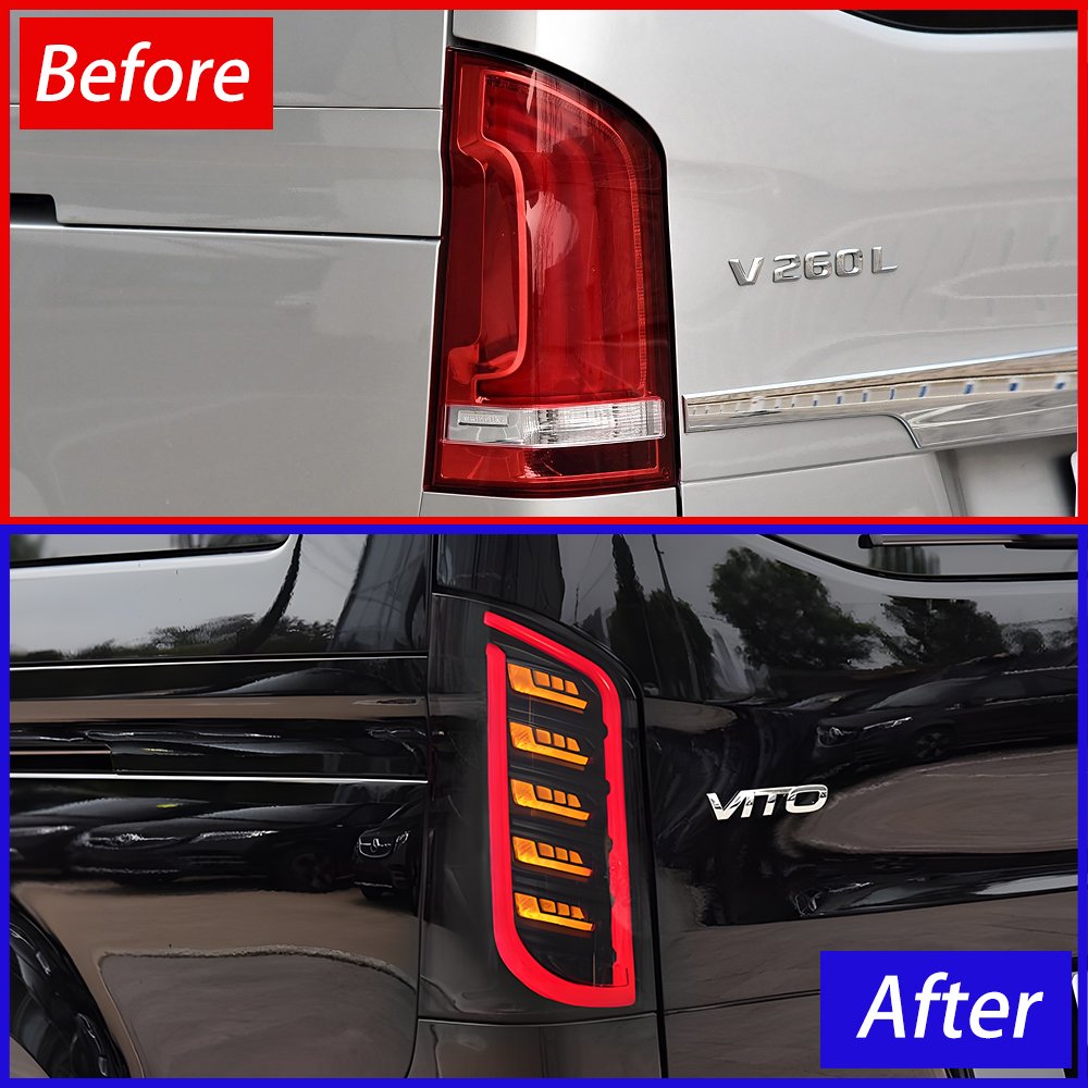 Auto Rear Back Lamps Assembly for Benz Vito V220D V250 V260 V300 W447 2016-2023 LED Upgrade Dynamic Car Taillights Accessories