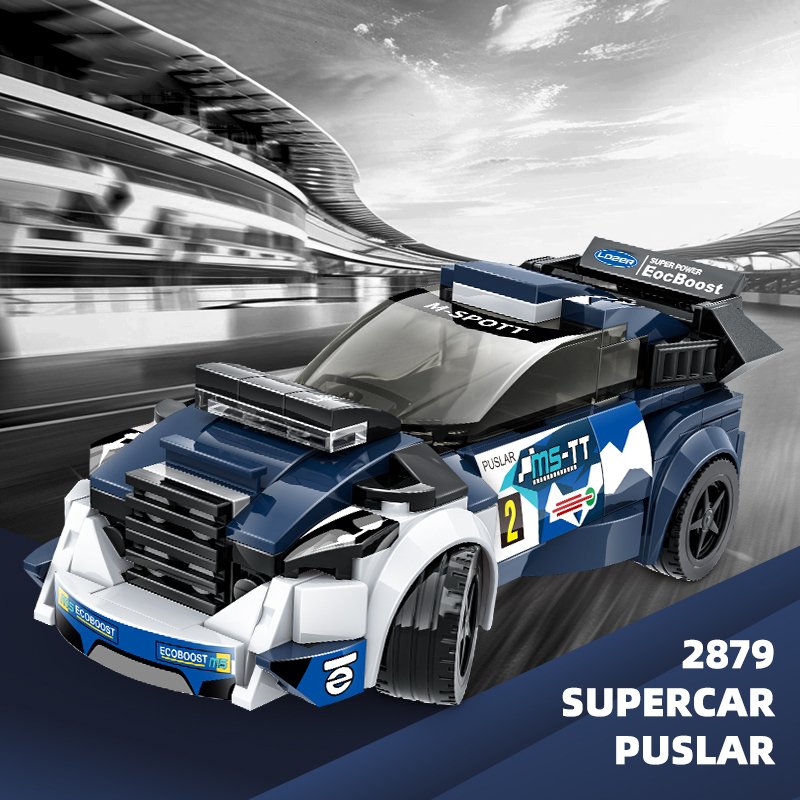 2879 Block Car Series Creative MOC Bricks Supercar Sports Car Police Car Bus Kids Assembly Building Block Plastic Toy Juguete