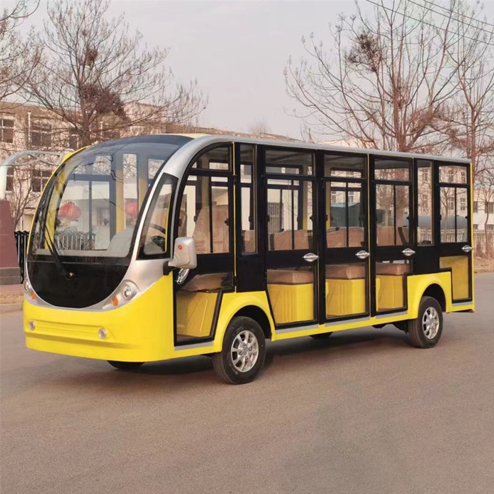 Passenger Electric Vacation Vehicle Scenic Tourist Bus Electric Sightseeing Bus CE Certified 11-14-seat Jiangsu 48V 3 Piece Rims