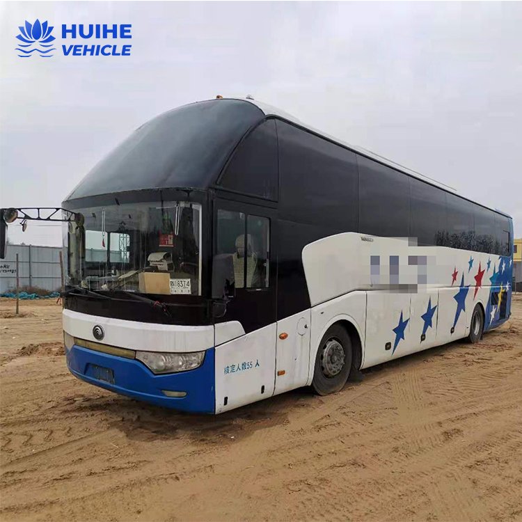 Used Second-Hand Yutong Diesel Bus for Sale Turbo Engine Manual Gearbox Hydraulic Steering System Fabric Seats Rear Camera Metal