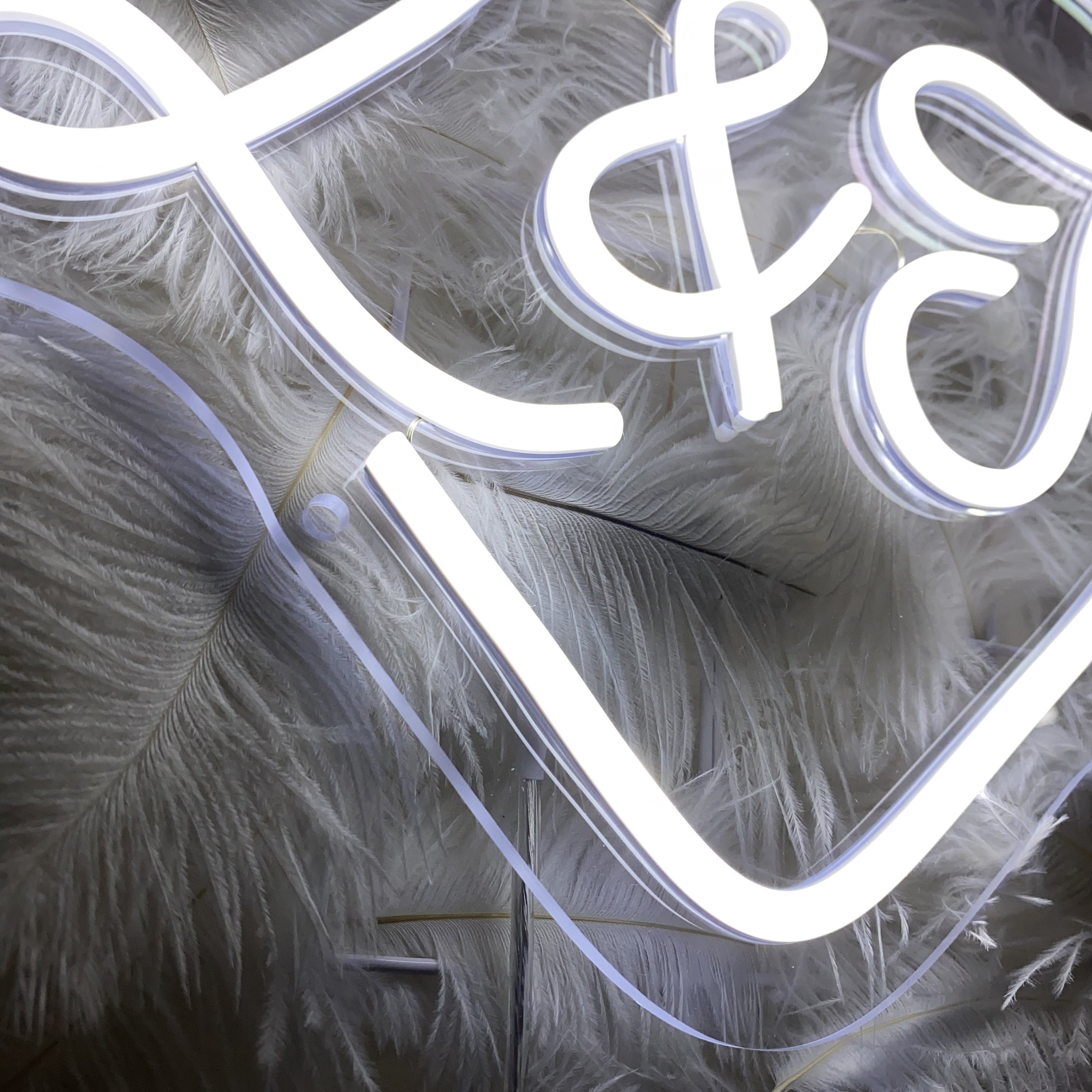 Custom Initials Heart Shape LED Neon Sign Last Name Neon Sign Acrylic LED Light for Home Wedding Party Bedroom Decor Art Sign