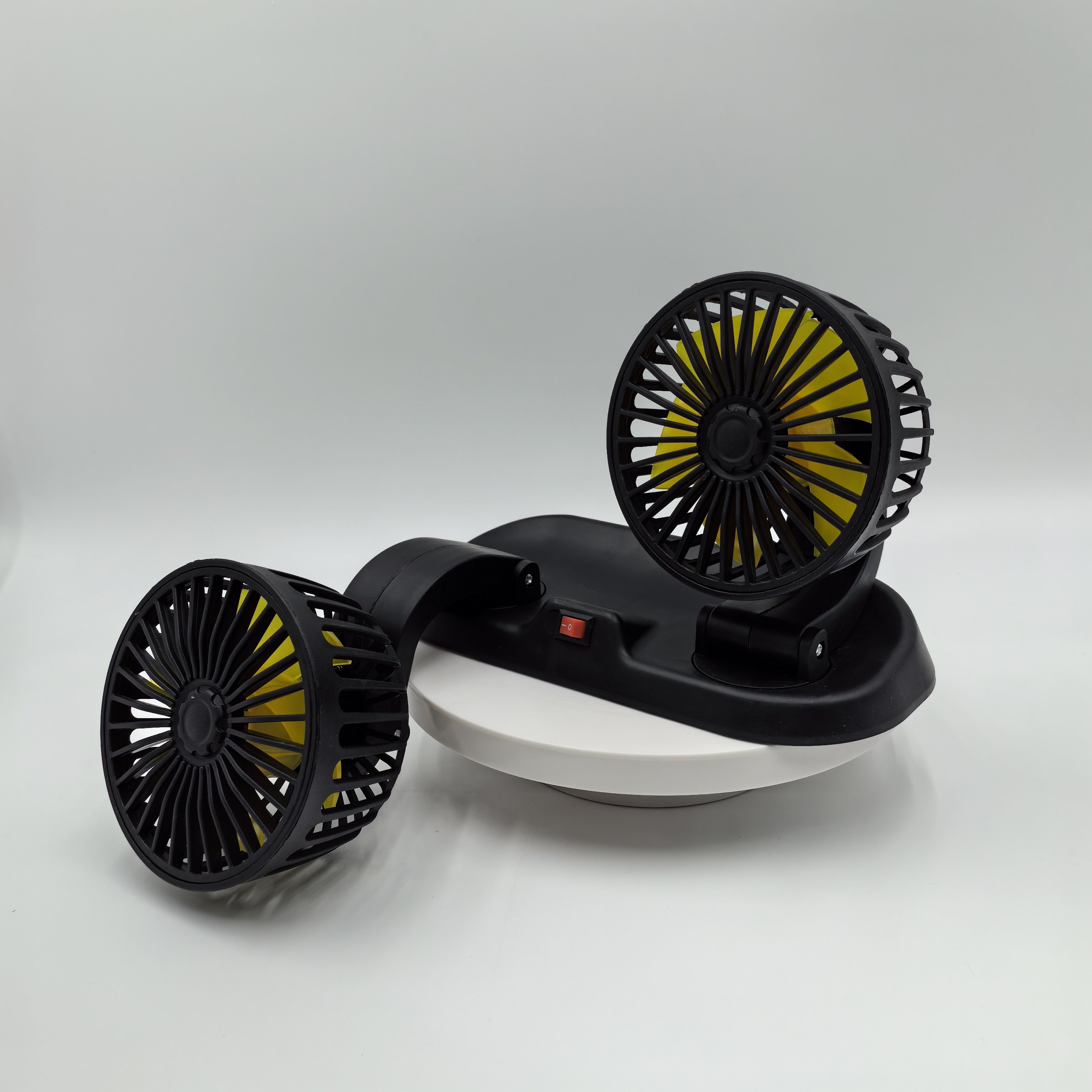 2023 Carfu Wholesale Car Interior Accessories 6 Inch Double Head Portable 12v Car Fan Ac-2316