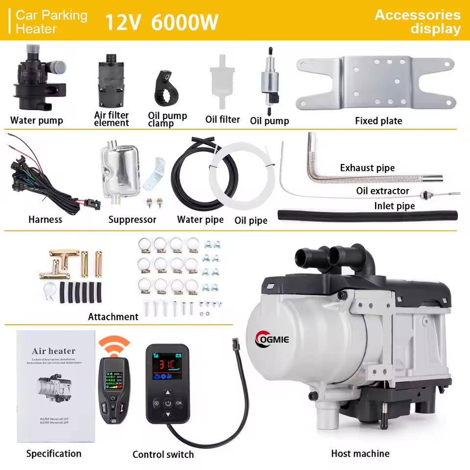 OGMIE Diesel Engine Electric Parking Water 16KW 5KW 10 KW 12V 24V Coolant Liquid Heater for Truck RV Boat Bus