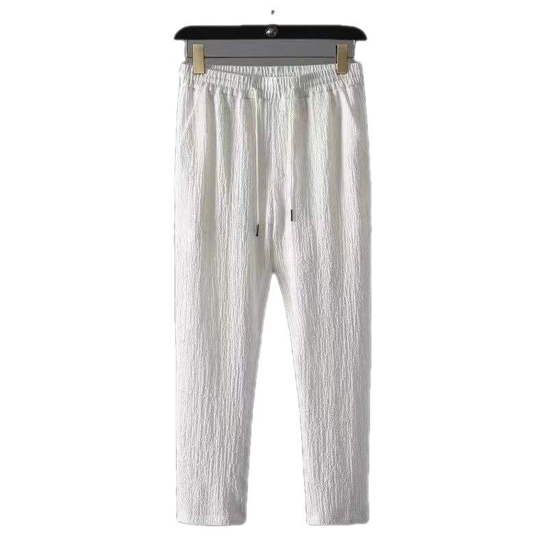 Leisure Suit Men 2023 New Summer Thin High-end Sports Suit Men's Fashion Short Sleeve Trousers Trend Light Luxury